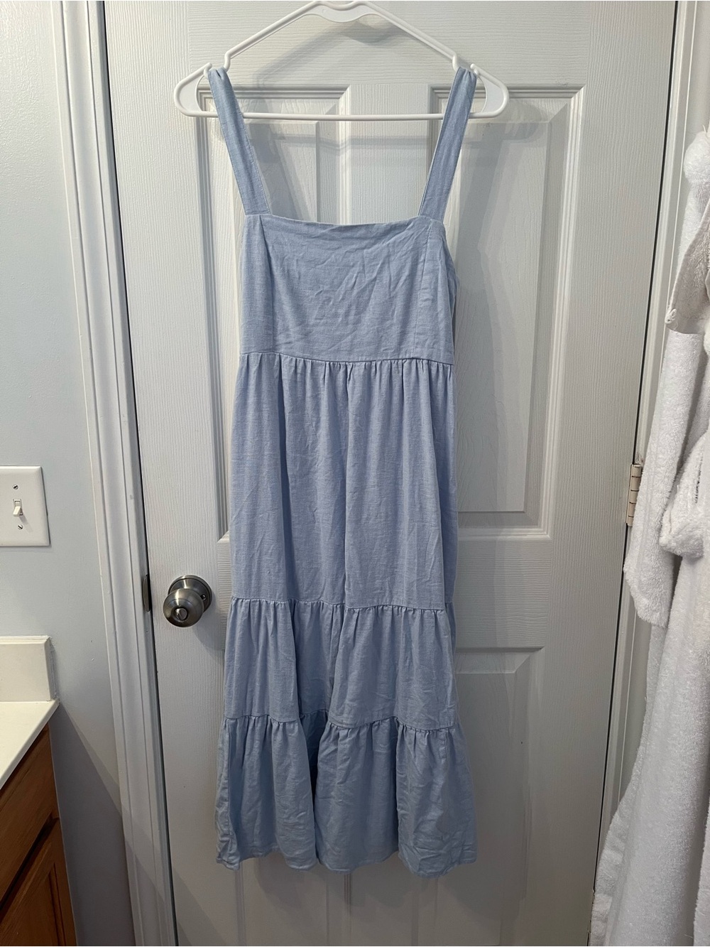 Michael Kors Light Blue Tiered Sundress